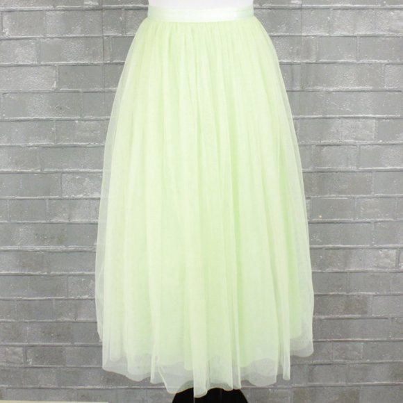 Anthro BHLDN Lena Tulle Skirt Pistachio - Picture 2 of 15